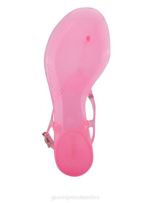 GUESS sandalia janica jelly con tira en T mujer 0P8X3494 Rosa claro calzado