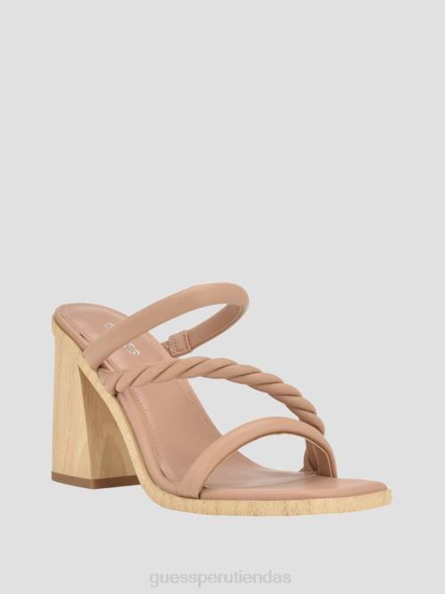 GUESS sandalias barper con tiras y tacón de madera mujer 0P8X3441 luz natural 110 calzado