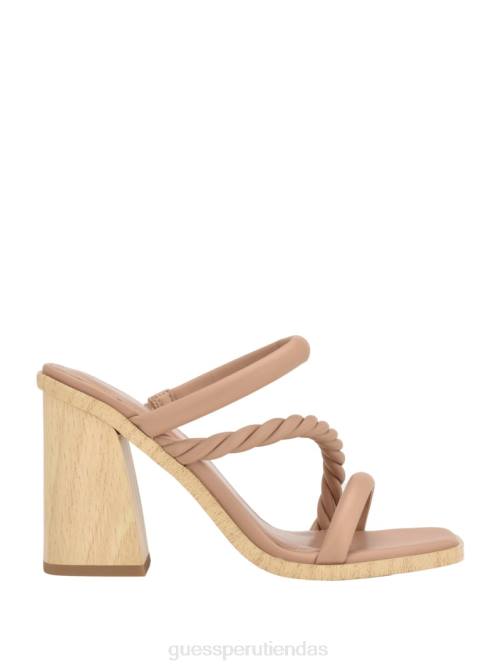GUESS sandalias barper con tiras y tacón de madera mujer 0P8X3441 luz natural 110 calzado