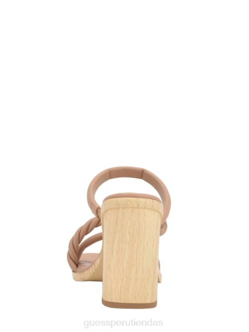 GUESS sandalias barper con tiras y tacón de madera mujer 0P8X3441 luz natural 110 calzado