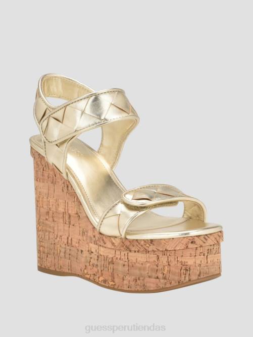 GUESS sandalias catalina con cuña mujer 0P8X3456 oro calzado