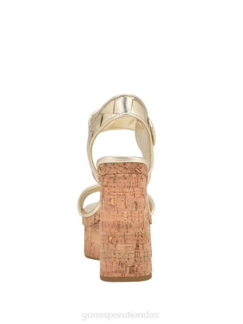 GUESS sandalias catalina con cuña mujer 0P8X3456 oro calzado