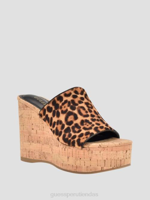 GUESS sandalias cuña yenise mujer 0P8X3464 marrón medio calzado