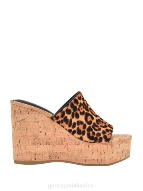 GUESS sandalias cuña yenise mujer 0P8X3464 marrón medio calzado