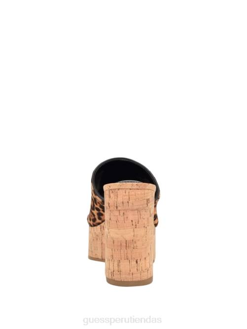 GUESS sandalias cuña yenise mujer 0P8X3464 marrón medio calzado