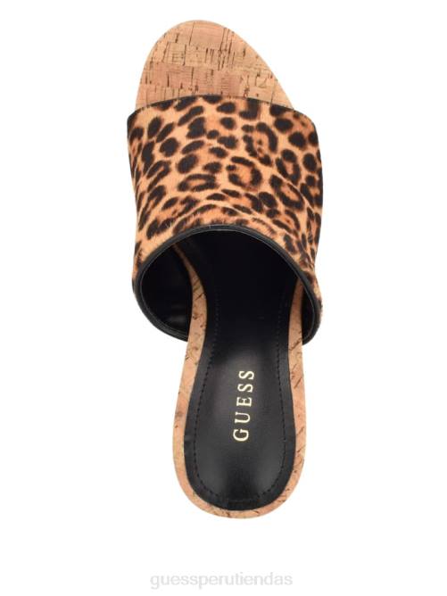 GUESS sandalias cuña yenise mujer 0P8X3464 marrón medio calzado