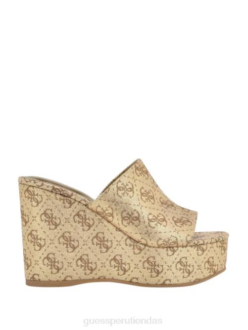 GUESS sandalias cuña yenise mujer 0P8X3465 oro calzado