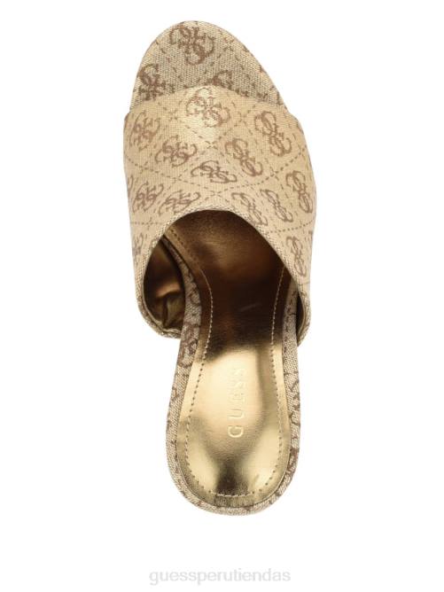 GUESS sandalias cuña yenise mujer 0P8X3465 oro calzado