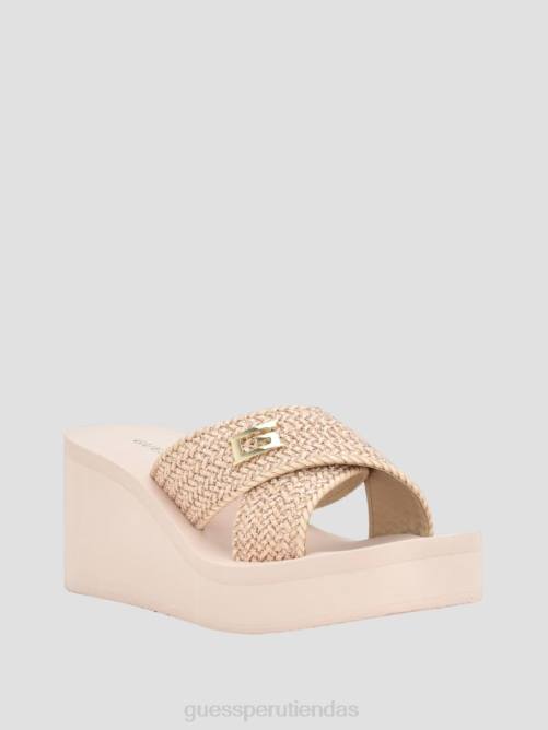 GUESS sandalias danvi con cuña trenzada mujer 0P8X3466 luz natural 110 calzado