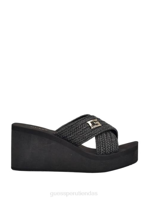 GUESS sandalias danvi con cuña trenzada mujer 0P8X3467 negro calzado