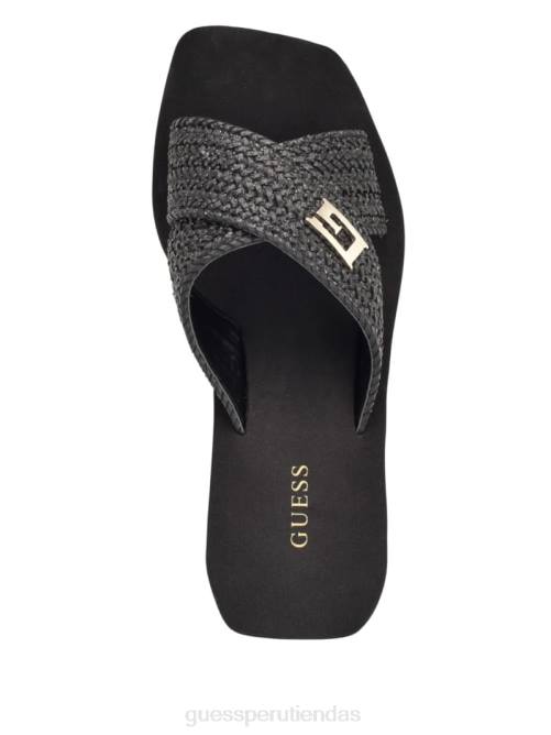 GUESS sandalias danvi con cuña trenzada mujer 0P8X3467 negro calzado