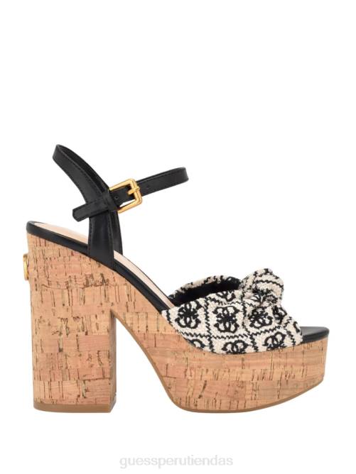 GUESS sandalias de tacón con plataforma y logo Yipster mujer 0P8X3410 negro calzado