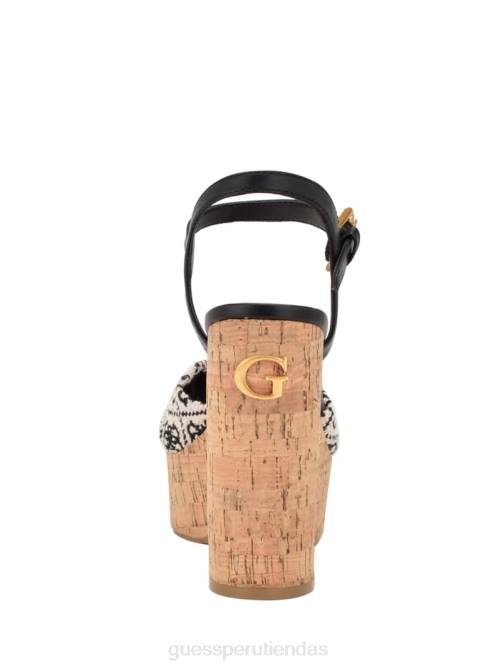 GUESS sandalias de tacón con plataforma y logo Yipster mujer 0P8X3410 negro calzado