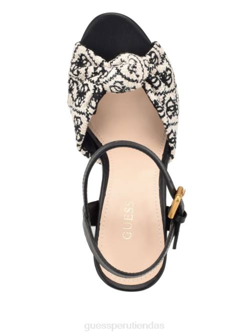 GUESS sandalias de tacón con plataforma y logo Yipster mujer 0P8X3410 negro calzado