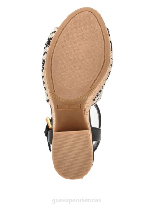 GUESS sandalias de tacón con plataforma y logo Yipster mujer 0P8X3410 negro calzado