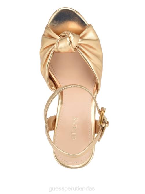 GUESS sandalias de tacón con plataforma yipster mujer 0P8X3459 oro calzado