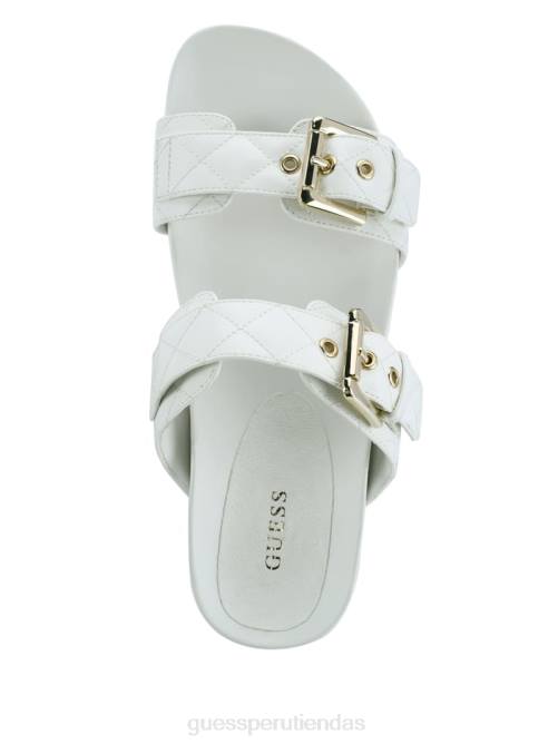 GUESS sandalias felda acolchadas con hebilla mujer 0P8X3500 blanco calzado