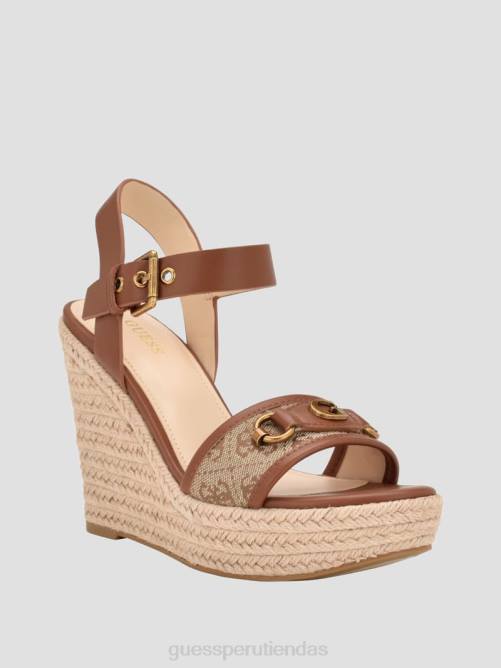 GUESS sandalias hisley con cuña mujer 0P8X3443 marrón medio calzado