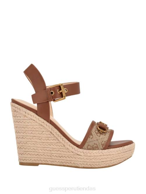 GUESS sandalias hisley con cuña mujer 0P8X3443 marrón medio calzado