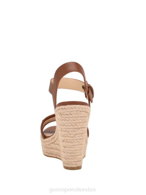 GUESS sandalias hisley con cuña mujer 0P8X3443 marrón medio calzado