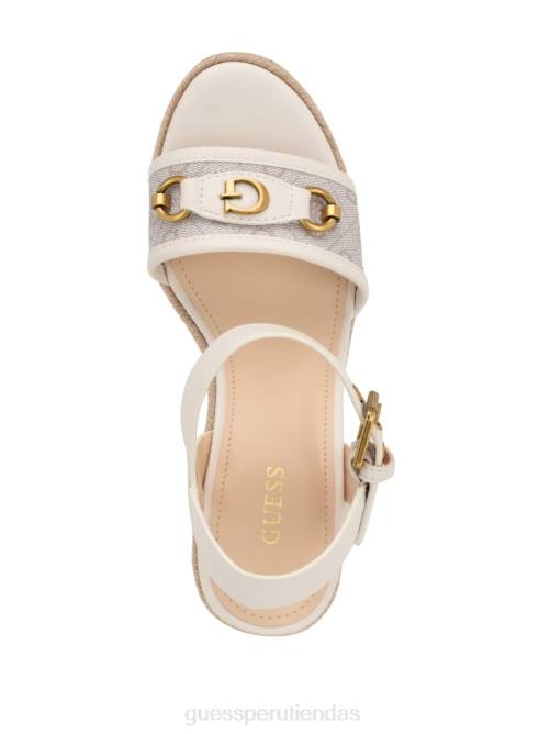 GUESS sandalias hisley con cuña mujer 0P8X3454 marfil 150 calzado