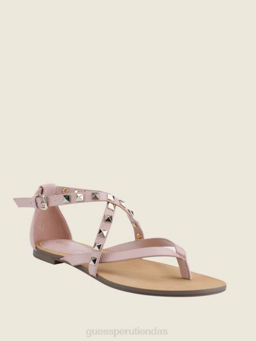 GUESS sandalias nizana con tiras y tachuelas mujer 0P8X3489 rosa claro 680 calzado