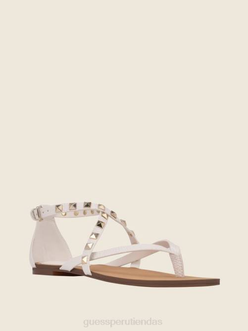 GUESS sandalias nizana con tiras y tachuelas mujer 0P8X3496 panna calzado