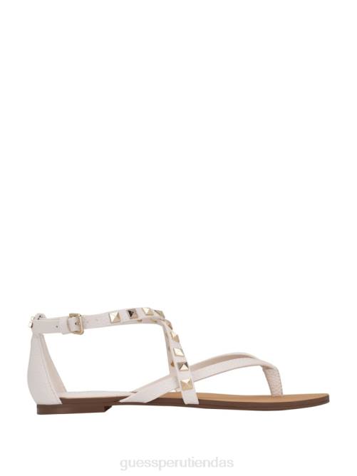 GUESS sandalias nizana con tiras y tachuelas mujer 0P8X3496 panna calzado