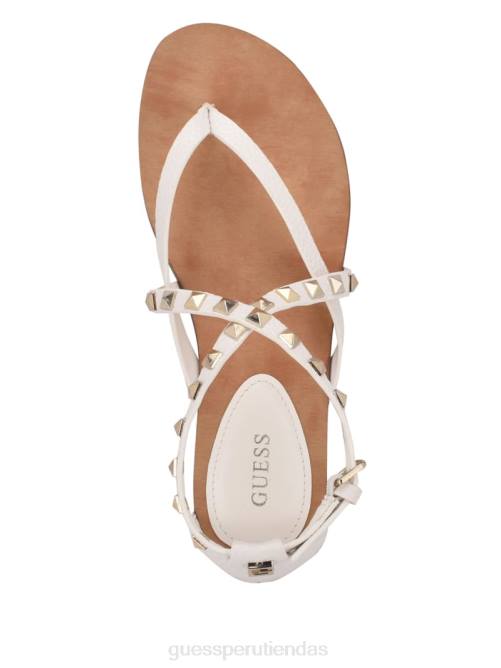 GUESS sandalias nizana con tiras y tachuelas mujer 0P8X3496 panna calzado