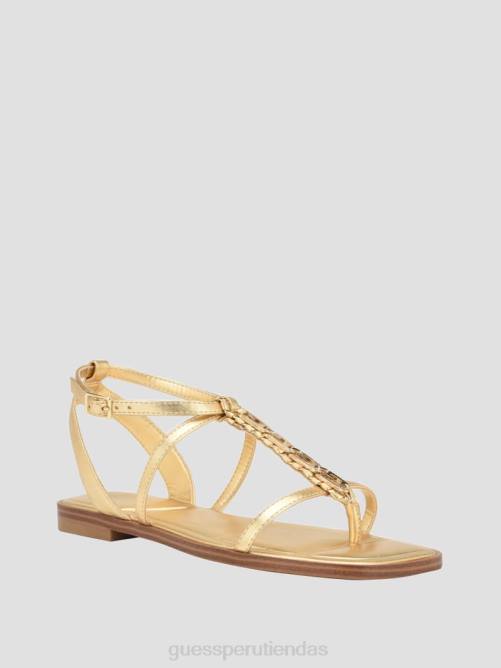 GUESS sandalias raima con cadena y eslabones mujer 0P8X3458 oro calzado