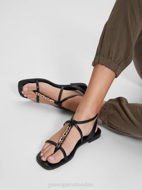 GUESS sandalias raima con cadena y eslabones mujer 0P8X3478 negro calzado