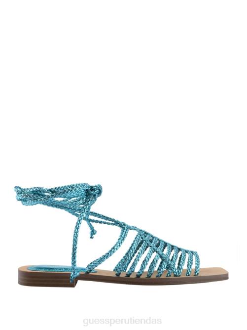 GUESS sandalias rayana con tiras y cordones mujer 0P8X3498 verde medio 310 calzado