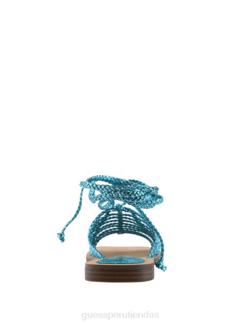 GUESS sandalias rayana con tiras y cordones mujer 0P8X3498 verde medio 310 calzado