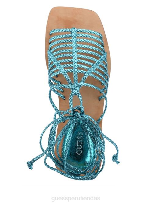 GUESS sandalias rayana con tiras y cordones mujer 0P8X3498 verde medio 310 calzado
