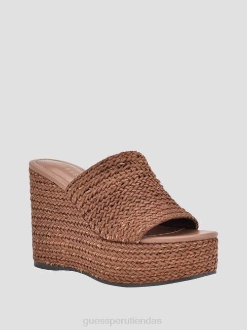 GUESS sandalias tejidas yenisa con cuña mujer 0P8X3462 marrón medio calzado
