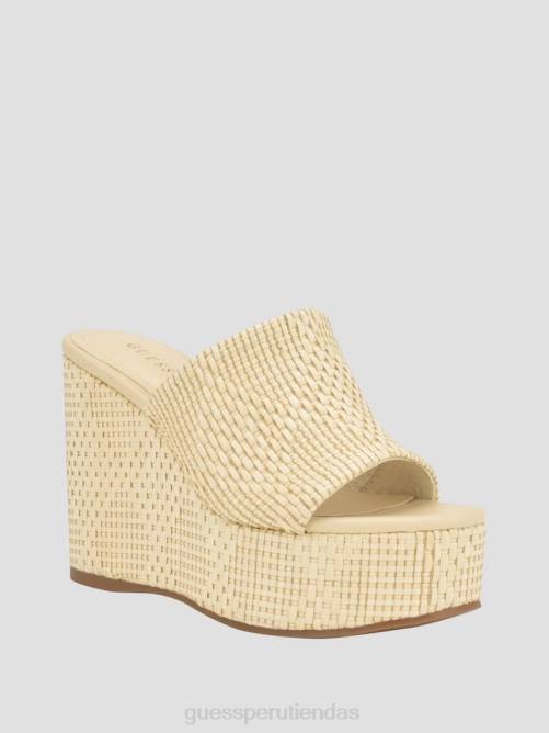 GUESS sandalias tejidas yenisa con cuña mujer 0P8X3463 luz natural calzado