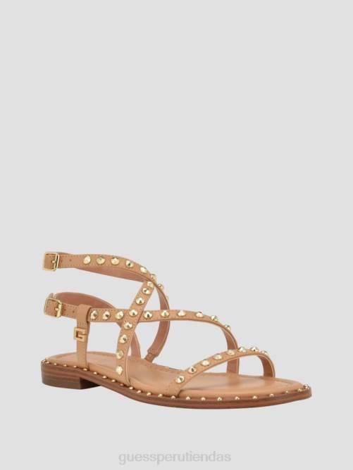GUESS sandalias tipo gladiador con tiras y tachuelas yamara mujer 0P8X3453 luz natural 110 calzado