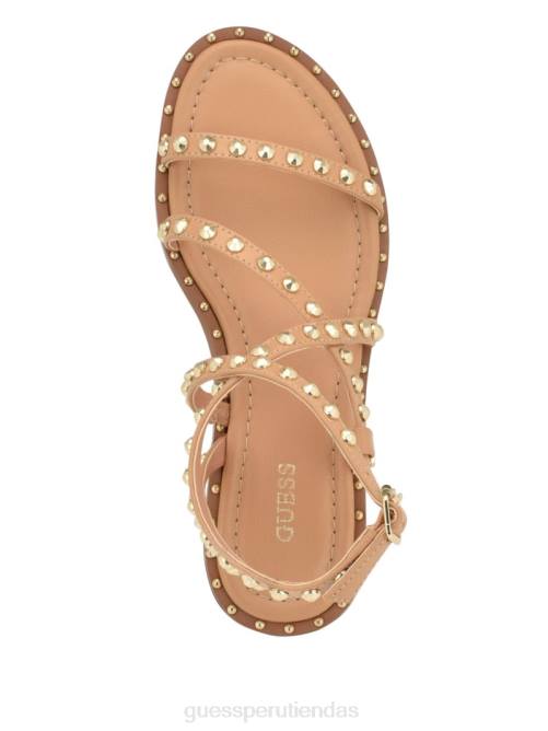 GUESS sandalias tipo gladiador con tiras y tachuelas yamara mujer 0P8X3453 luz natural 110 calzado