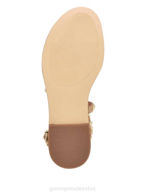 GUESS sandalias tipo gladiador con tiras y tachuelas yamara mujer 0P8X3453 luz natural 110 calzado