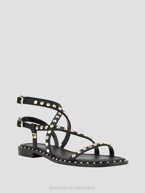 GUESS sandalias tipo gladiador con tiras y tachuelas yamara mujer 0P8X3473 negro calzado