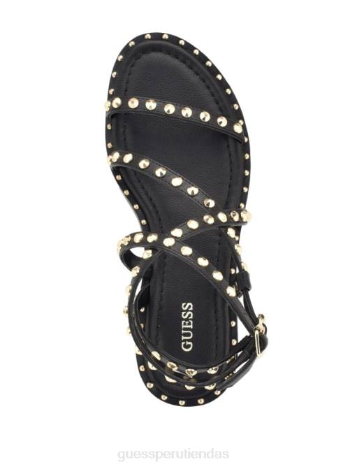 GUESS sandalias tipo gladiador con tiras y tachuelas yamara mujer 0P8X3473 negro calzado