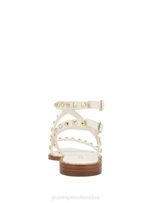 GUESS sandalias tipo gladiador con tiras y tachuelas yamara mujer 0P8X3475 blanco floral calzado