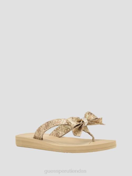 GUESS sandalias tuta con pajarita mujer 0P8X3457 oro calzado