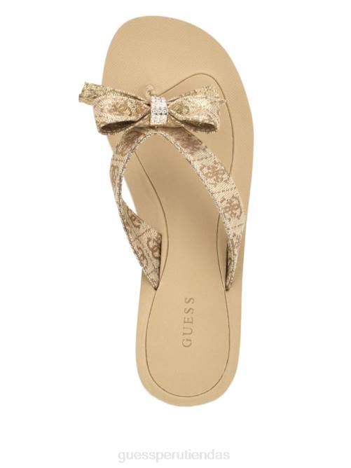 GUESS sandalias tuta con pajarita mujer 0P8X3457 oro calzado