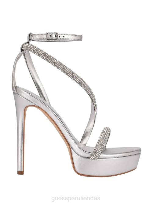 GUESS tacones con plataforma y diamantes de imitación Casidee mujer 0P8X3485 raya roja toque calzado