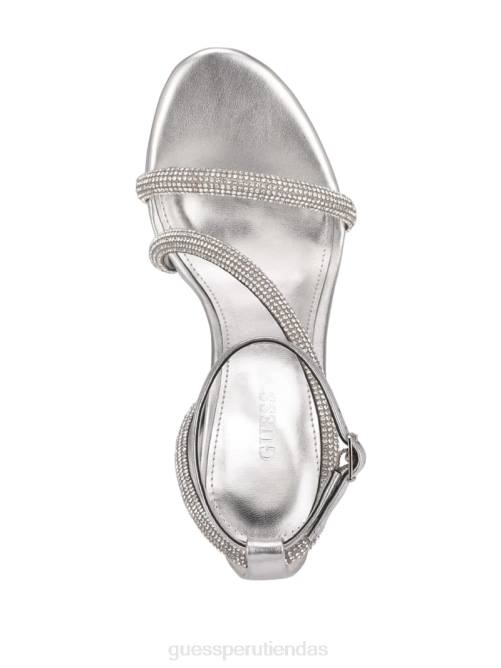 GUESS tacones con plataforma y diamantes de imitación Casidee mujer 0P8X3485 raya roja toque calzado