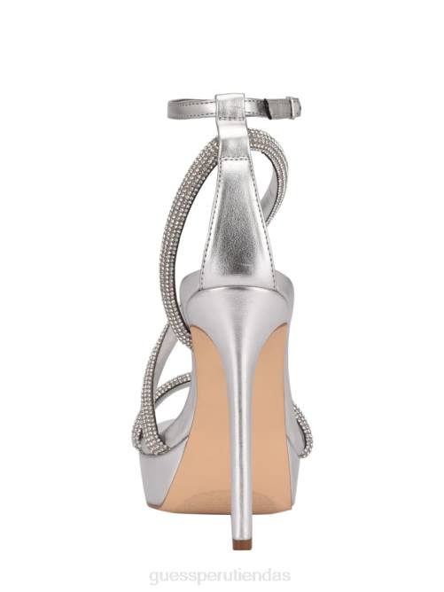 GUESS tacones con plataforma y diamantes de imitación Casidee mujer 0P8X3485 raya roja toque calzado