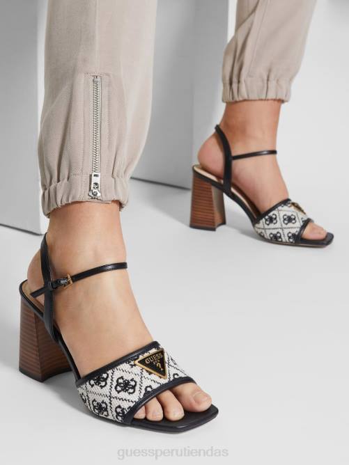 GUESS tacones cuadrados con puntera abierta mujer 0P8X3384 negro calzado