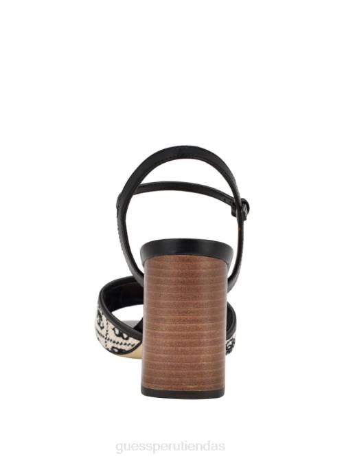 GUESS tacones cuadrados con puntera abierta mujer 0P8X3384 negro calzado