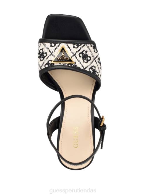 GUESS tacones cuadrados con puntera abierta mujer 0P8X3384 negro calzado